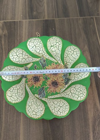  Yeşil Bohem El Yapımı Dekoratif Tabak