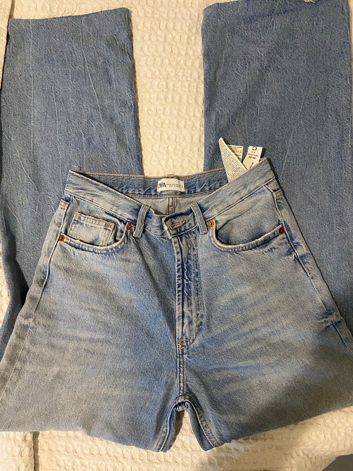 Düğmeli, Rahat Kesim Midi Kot Pantolon - Görsel 2