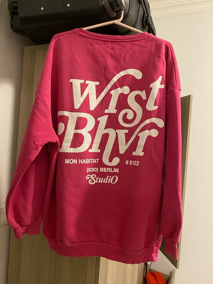 Bordo Baskılı Kadın Sweatshirt - Görsel 3