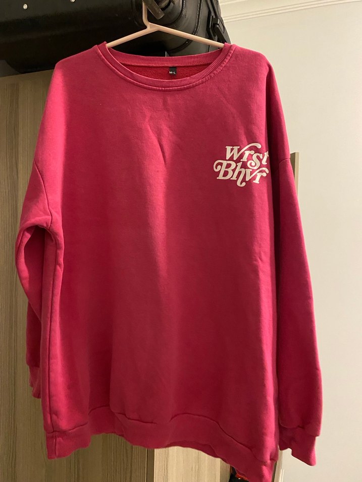 Bordo Baskılı Kadın Sweatshirt - Görsel 2