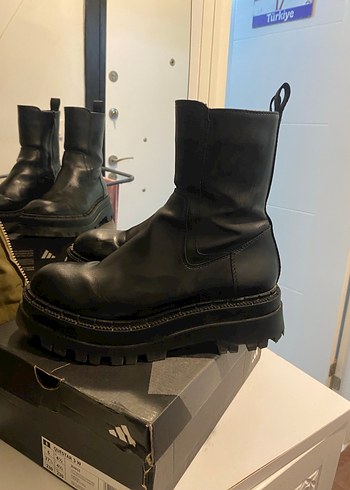 Kadın Siyah Deri Platform Topuklu Bot - Görsel 4