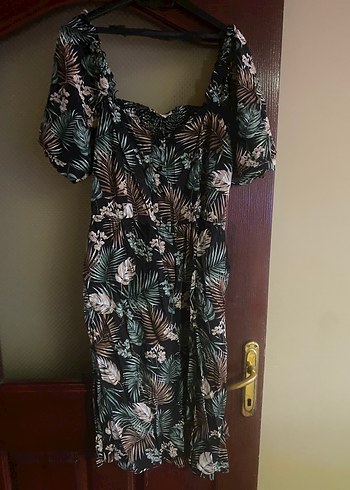 Bohem Kısa Kollu Uzun Elbise - Görsel 2