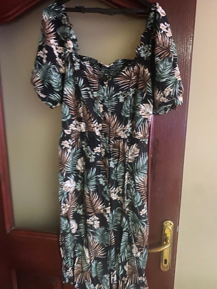 Bohem Kısa Kollu Uzun Elbise - Görsel 3