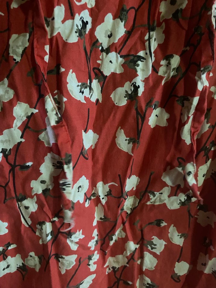 Kırmızı Çiçekli Bohem Midi Elbise - Görsel 4