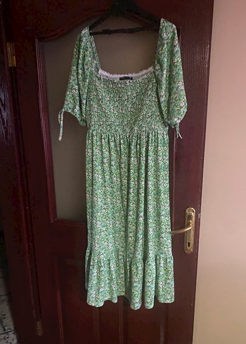 Yeşil Bohem Uzun Kadın Elbise - Görsel 3