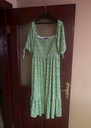 Yeşil Bohem Uzun Kadın Elbise - Görsel 2