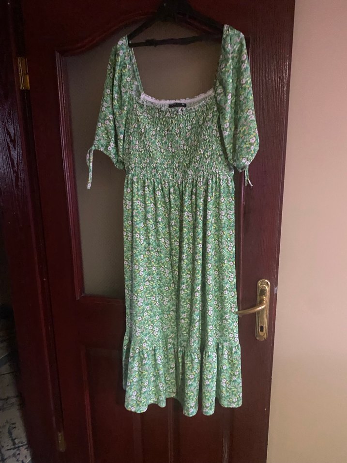 Yeşil Bohem Uzun Kadın Elbise - Görsel 3