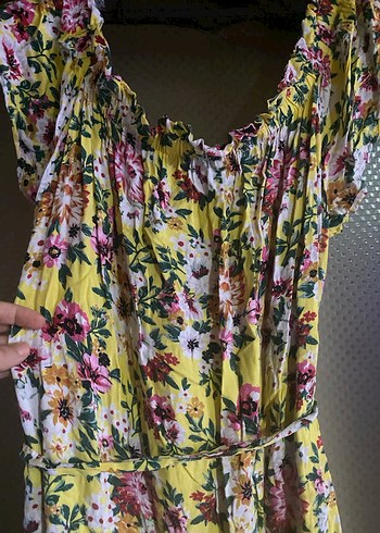 Renkli Bağlamalı Uzun Bohem Elbise - Görsel 4