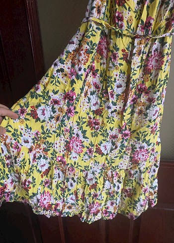 Renkli Bağlamalı Uzun Bohem Elbise - Görsel 2