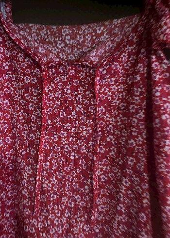 Bordo Midi Bohem Kolsuz Elbise - Görsel 4