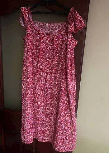 Bordo Midi Bohem Kolsuz Elbise - Görsel 5