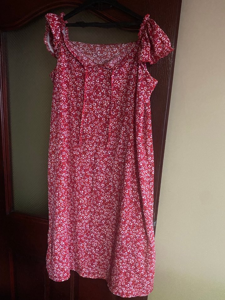 Bordo Midi Bohem Kolsuz Elbise - Görsel 5