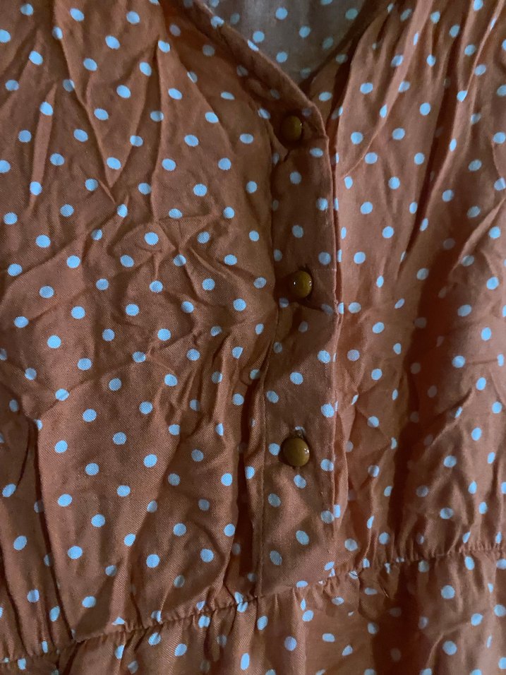 Bej Puantiyeli V Yakalı Bohem Elbise - Görsel 4