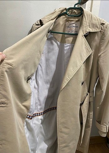 26 Beden camel Renk Bej Midi Trenchcoat Kadın