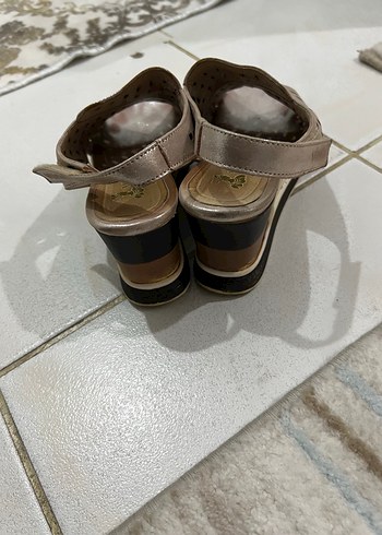 37 Beden camel Renk Bej Dolgu Topuklu Kadın Sandalet