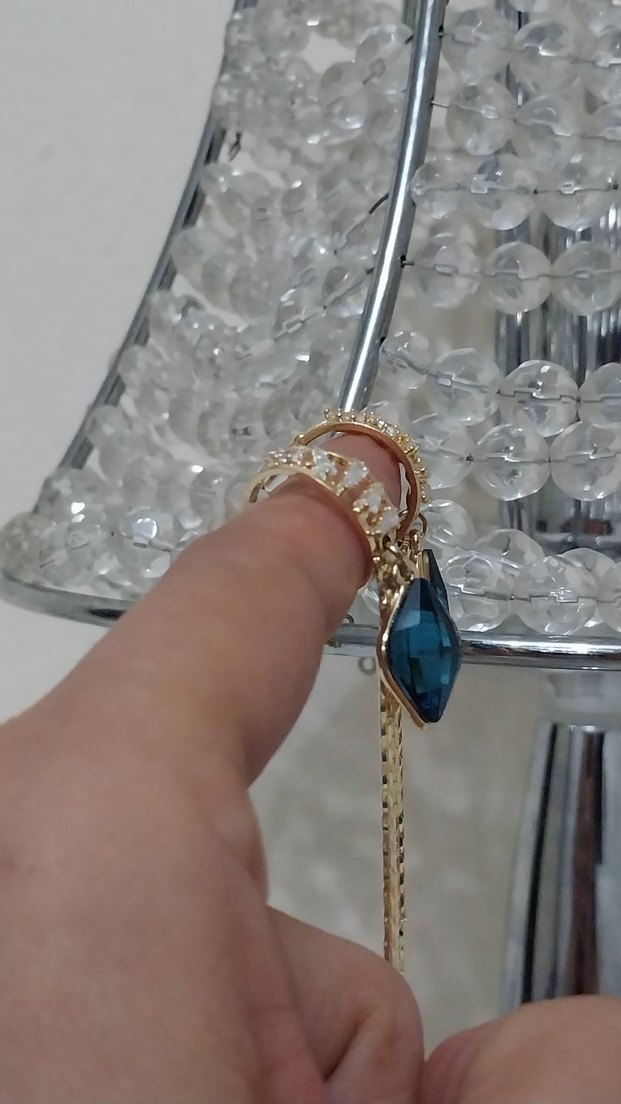 Küpe mavi taşlı - Görsel 2