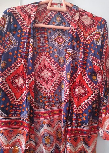 Diğer Renkli Bohem Kadın Kimono Midi Boy