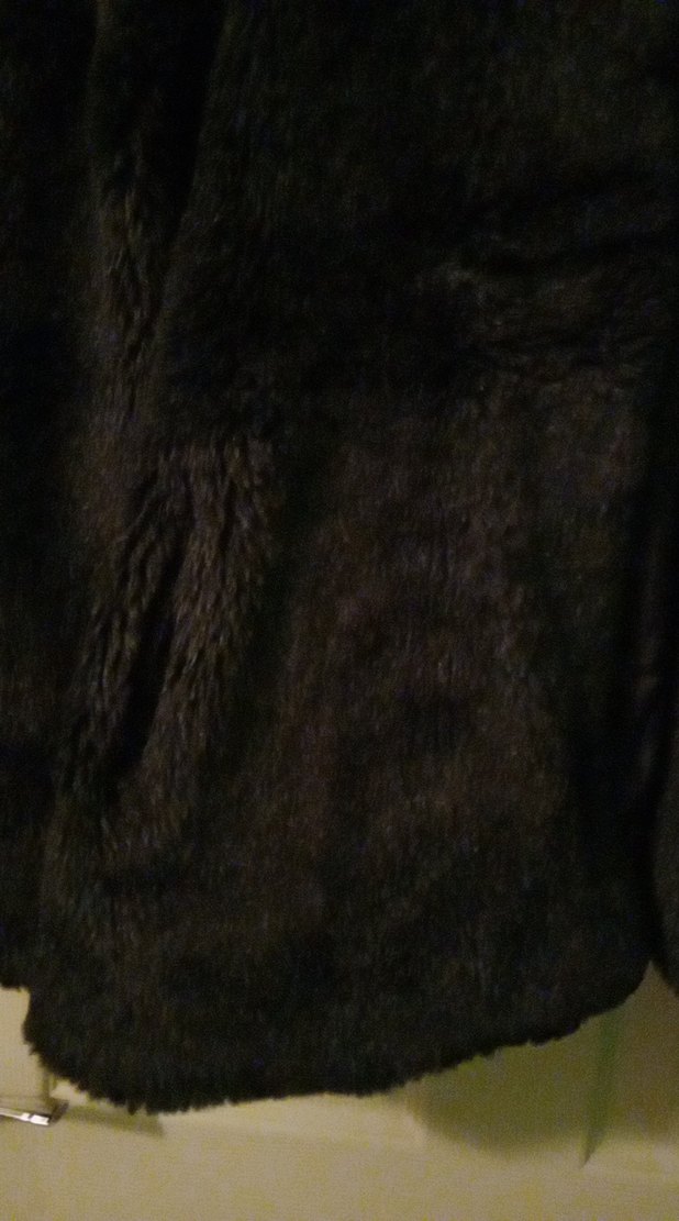 Siyah Kadın Peluş Midi Kaban - Görsel 2