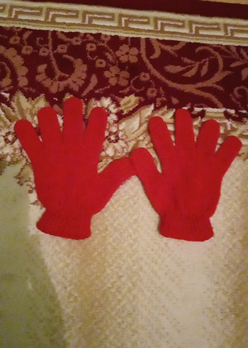 Kadın gri şönil Örgü Eldiven - Görsel 5