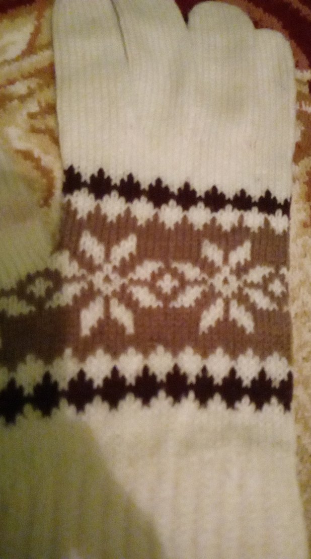 Beyaz Örgü Kadın Eldiven - Görsel 2