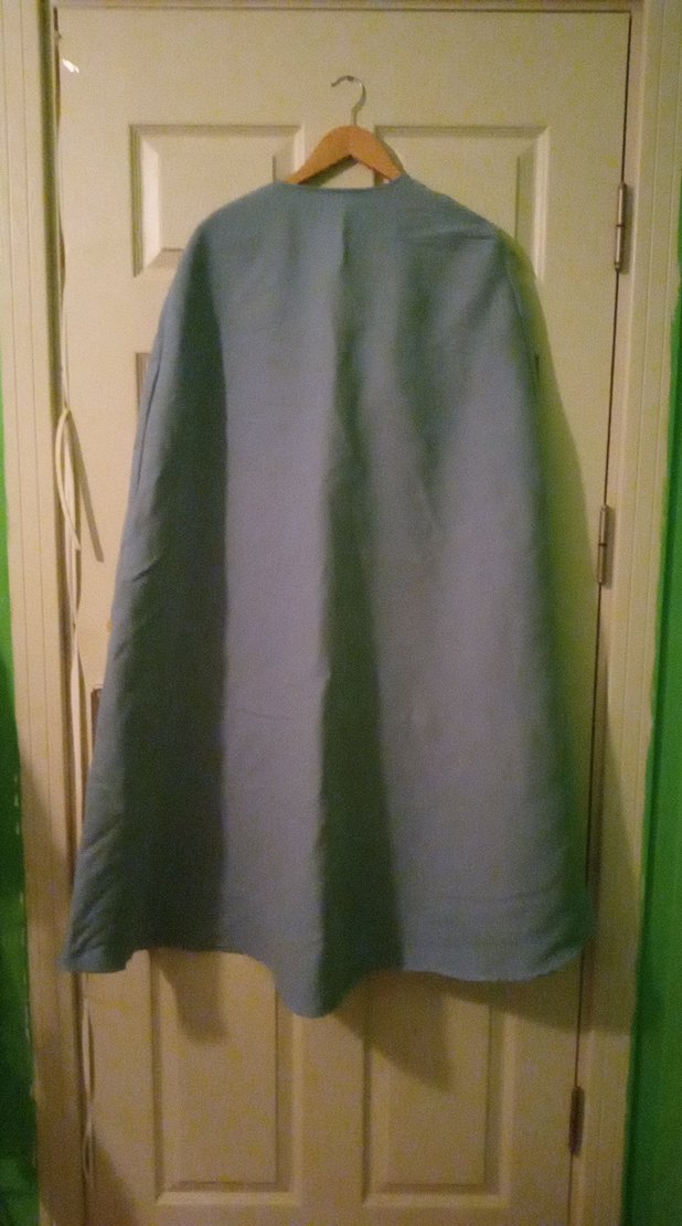 Açık mavi Uzun Keten Kadın Kaban - Görsel 3