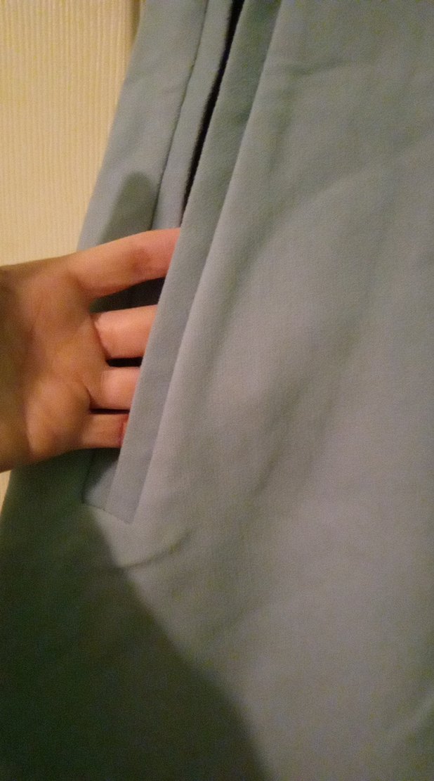 Açık mavi Uzun Keten Kadın Kaban - Görsel 2