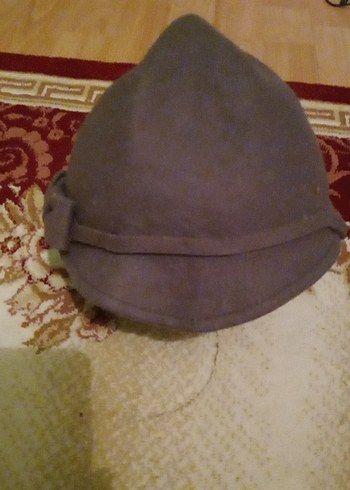 Fiyonklu Vintage Kadın Süet Şapka - Görsel 3