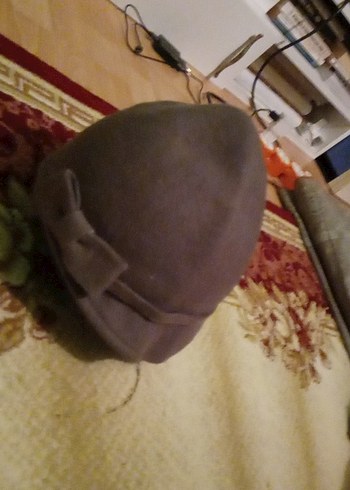 Fiyonklu Vintage Kadın Süet Şapka - Görsel 2