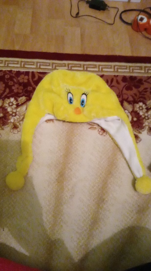 Sarı Peluş kışlık Şapka - Görsel 3