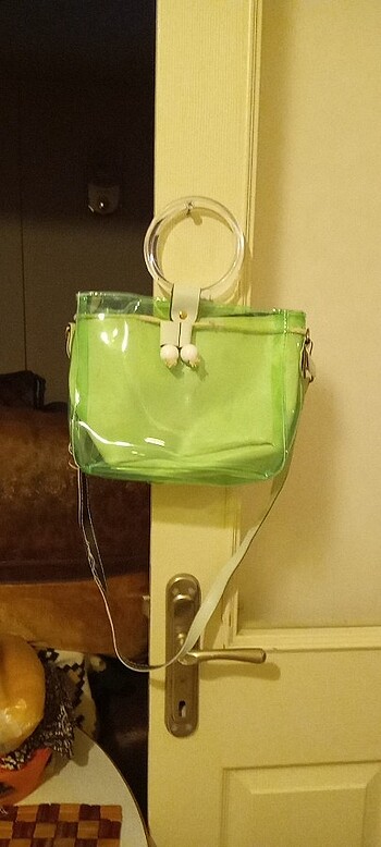 Şeffaf yeşil tasarım çanta 