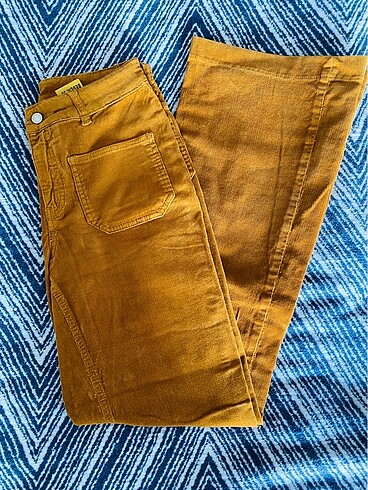 Vintage fitilli kadife pantolon