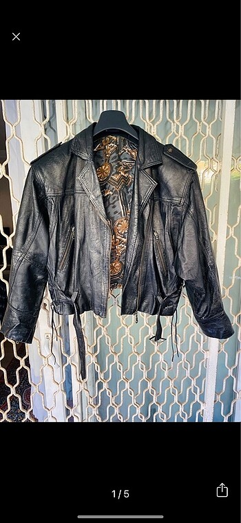 Vintage deri bomber ceket