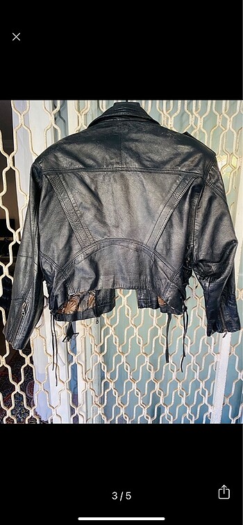 m Beden Vintage deri bomber ceket