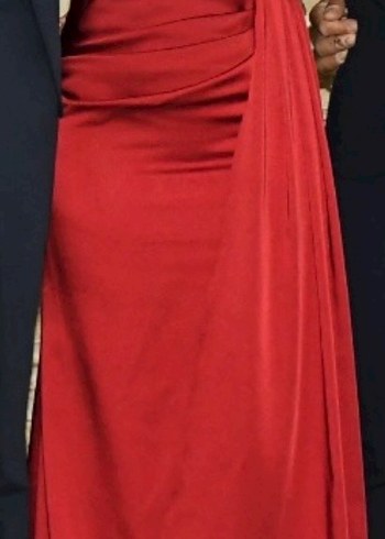 Bordo Abiye Elbise - Görsel 2