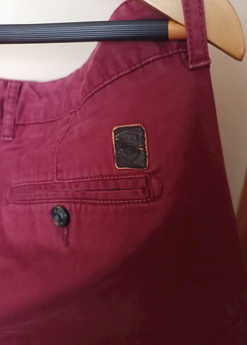 Bordo Düğmeli Erkek Pantolon - Görsel 4