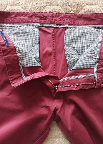 Bordo Düğmeli Erkek Pantolon - Görsel 3