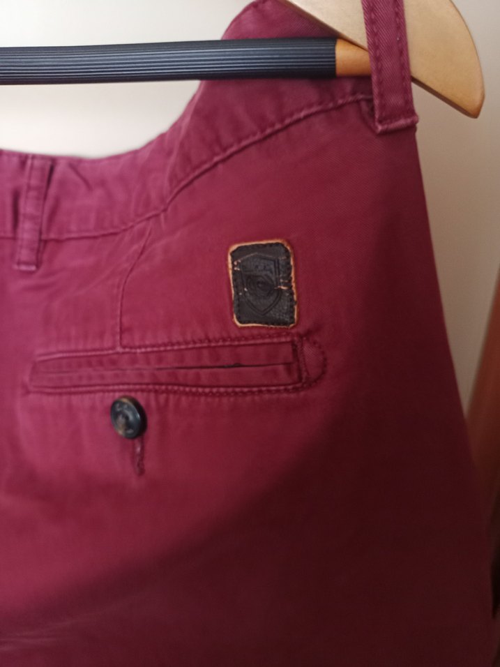 Bordo Düğmeli Erkek Pantolon - Görsel 4