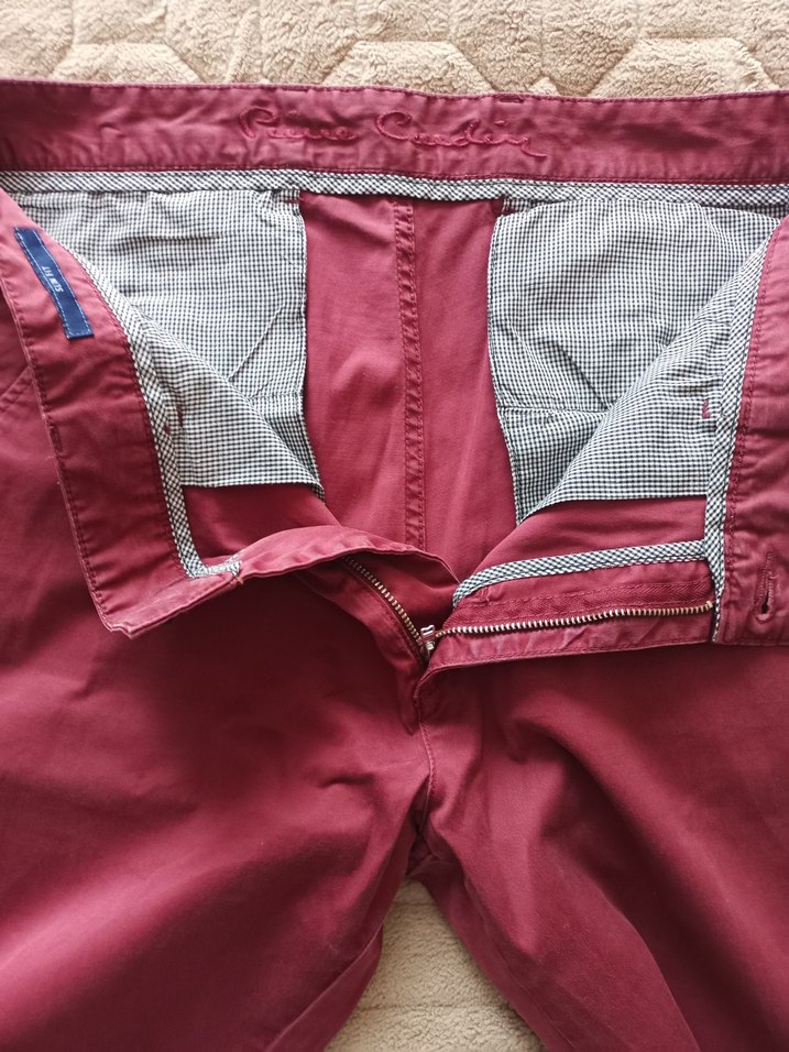 Bordo Düğmeli Erkek Pantolon - Görsel 3