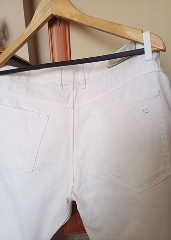 Beyaz erkek Pamuk  dokuma yazlık pantolon - Görsel 6