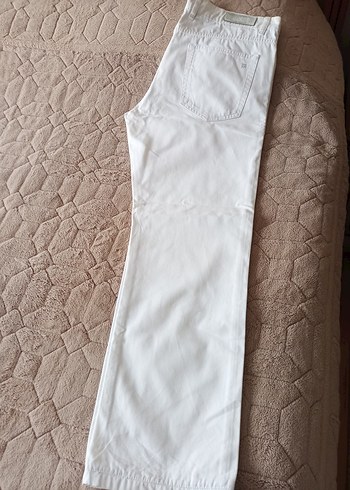 Beyaz erkek Pamuk  dokuma yazlık pantolon - Görsel 5