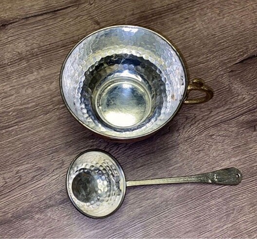 Bakır tas bakır kepçe