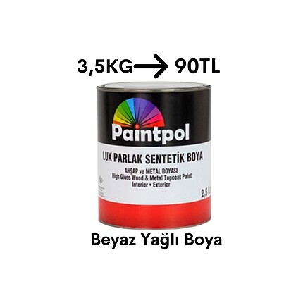 Polo Beyaz Yağlı Boya Kapı Boyası 3,5KG