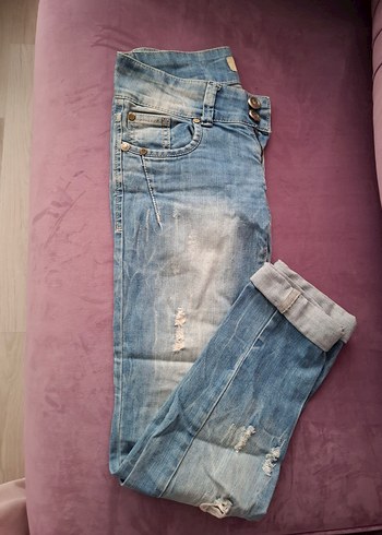 Bershka Düşük bel Mavi Kadın Kot Pantolon
