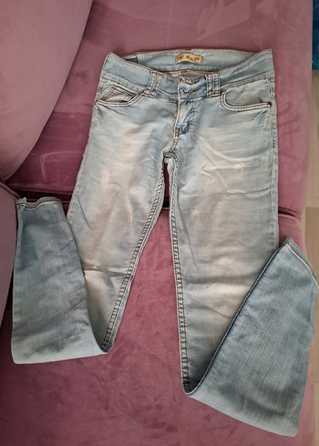 xs Beden Düşük bel Mavi Kadın Denim Pantolon