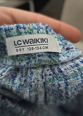 Düğmeli Mavi Gri Mini Etek Şortlu - Görsel 3