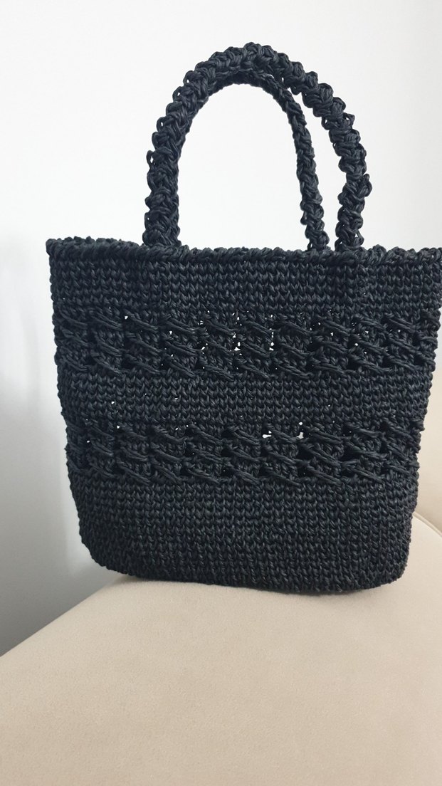 Siyah Örgü Kadın Çanta - Görsel 2