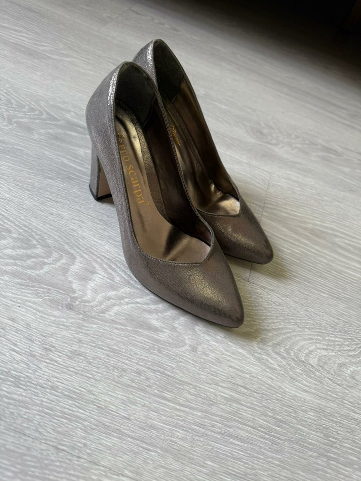 Diger Gri Metalik Stiletto Topuklu Kadın Ayakkabı - Görsel 3