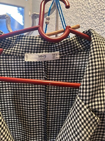m Beden siyah Renk mango siyah pötikareli gömlek elbise