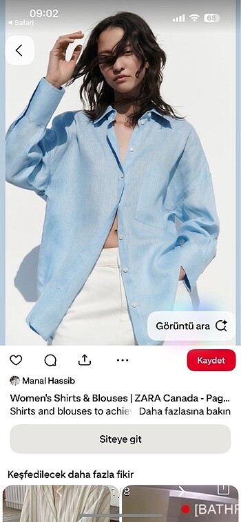Zara keten gömlek