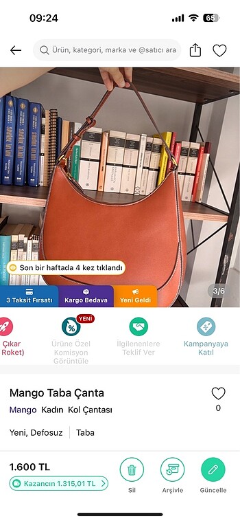  Beden kahverengi Renk Mango kol çantadı